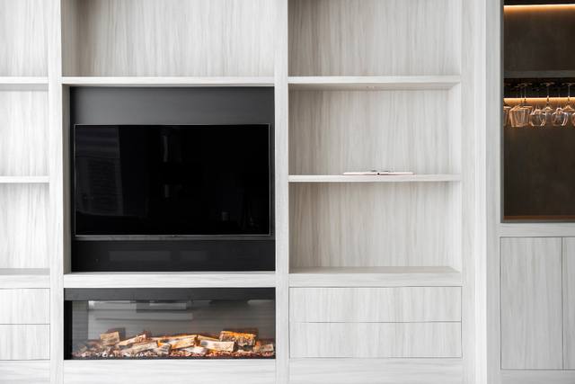Meubel - Cinewall Decolegno met haard, tv en klimaatkast — foto 1