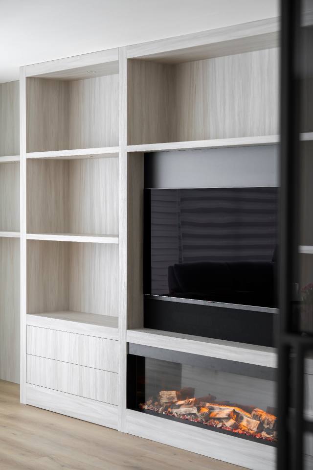Meubel - Cinewall Decolegno met haard, tv en klimaatkast — foto 2