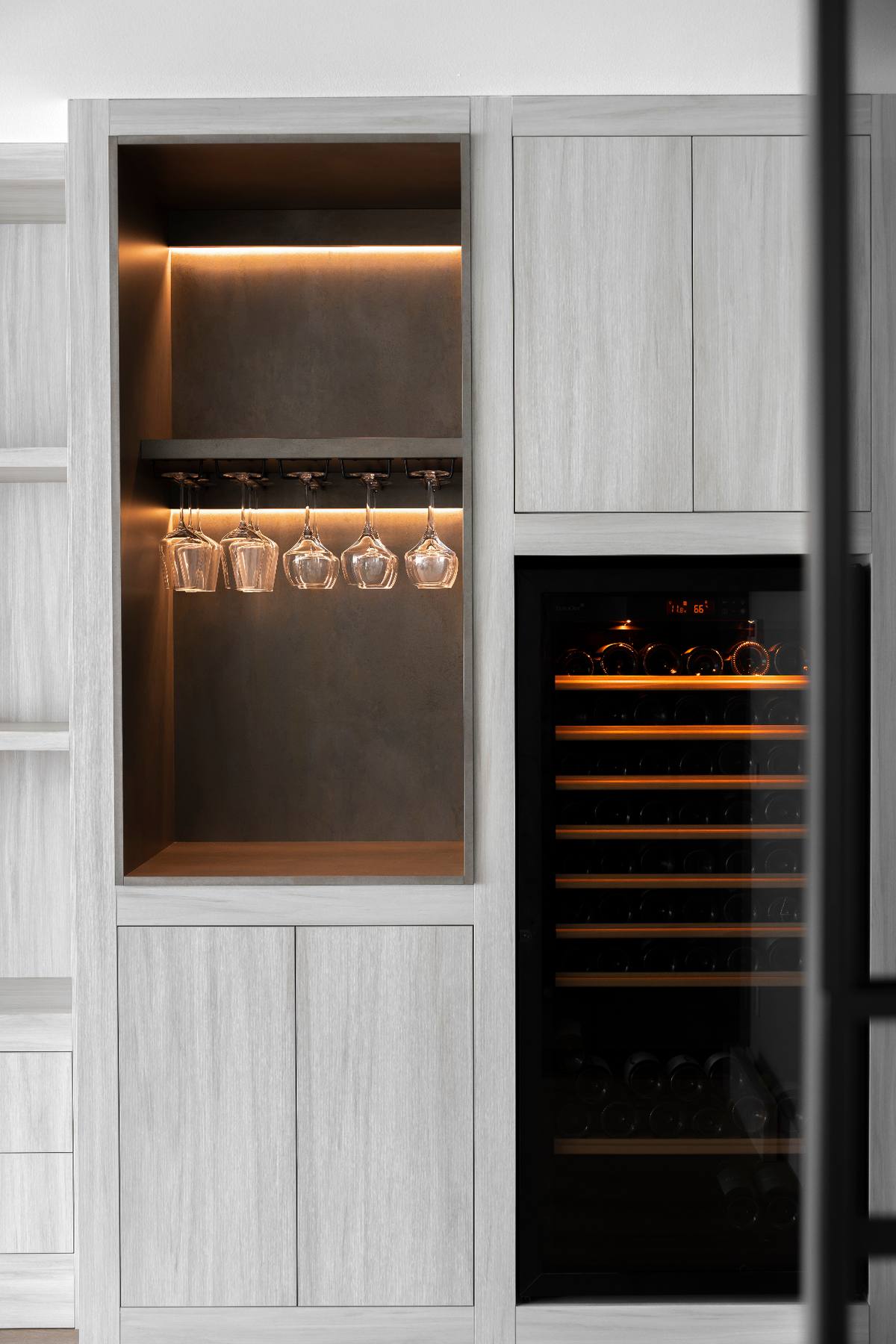 Meubel - Cinewall Decolegno met haard, tv en klimaatkast — beeld 3