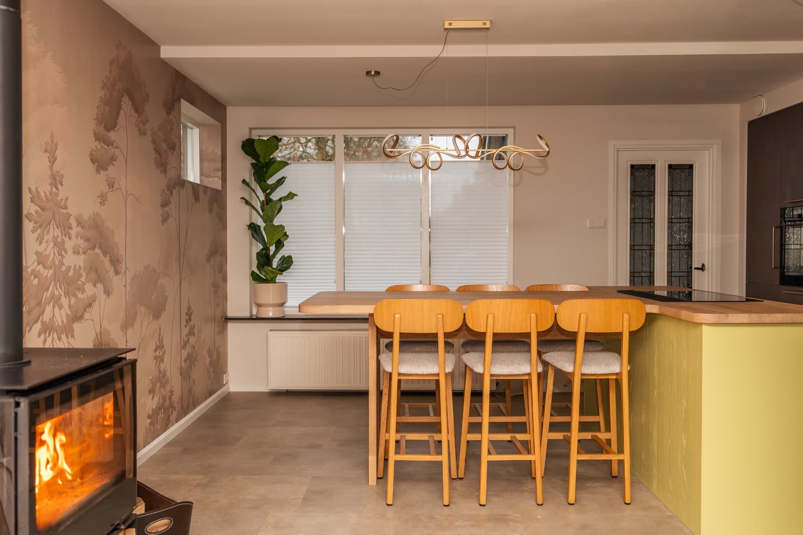 Donkere eik & Terazzino glans - Eiland met tafel - Op kleur gespoten, beeld 9