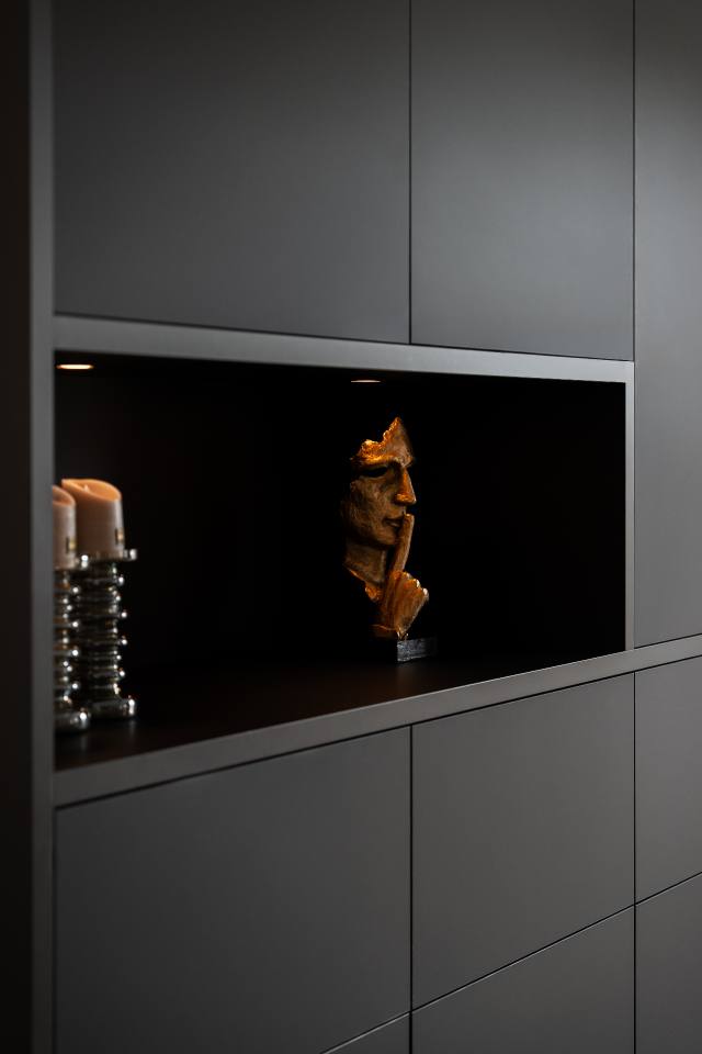 Wand kast - Mat zwart met haard & TV — foto 3